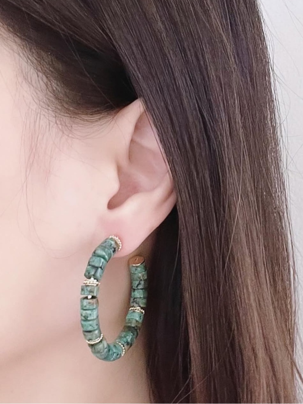 New Sezane Josh Beaded Hoops